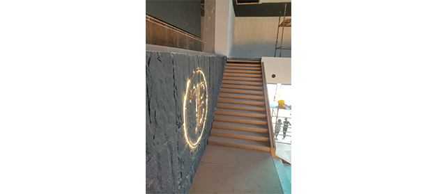 Liquor bottle display rack in Indian wine shop, New Delhi