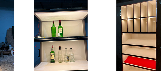 Liquor display rack with back panel LED lighting, New Delhi