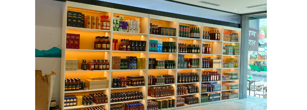 Retail store display rack with illuminated branding