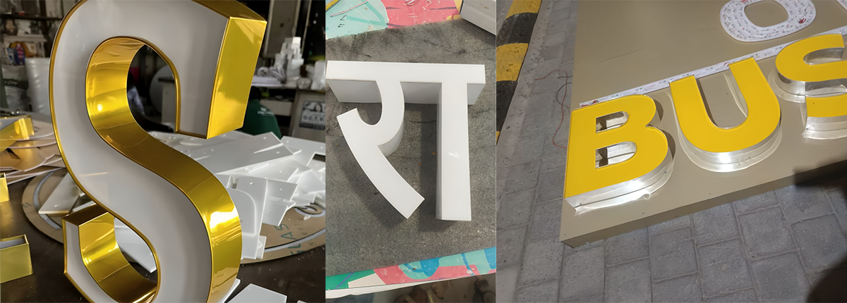 Channel letter signage (3D letters) fabrication by Baba SuperSign in Delhi NCR