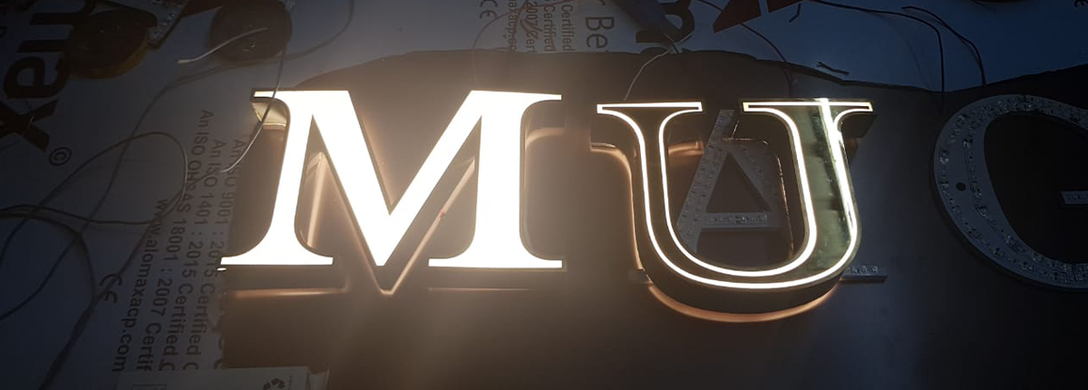 Channel letter signage (3D letters) fabrication by Baba SuperSign in Delhi NCR
