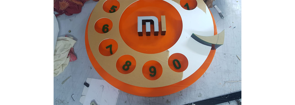 Brand decor and identity wall work by Baba SuperSign in Delhi NCR