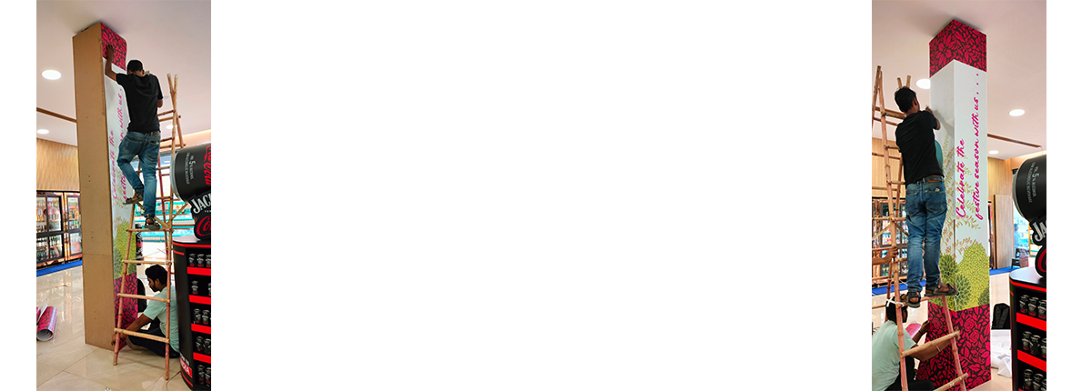 Promotional vinyl printing installation - Baba SuperSign